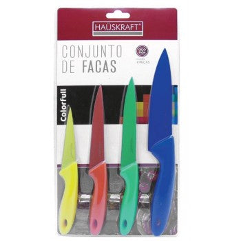 JOGO FACA HAUSKRAFT COLORFUL C/4 INOX