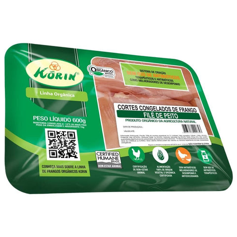 FILE PEITO FRANGO KORIN ORGANICO BD 600g