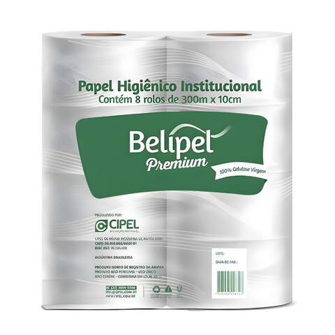 PAPEL BELIPEL HIG BRANCO 300M C/8 PREMIUM