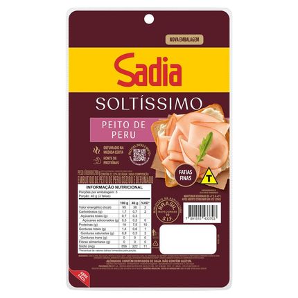 PEITO DE PERU SADIA COZIDO SOLTISSIMO 200g