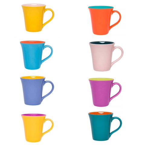CANECA PORCELANA TULIPA BICOLOR 330ml