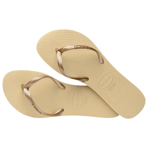 HAVAIANAS FLAT DUO IRI BEGE PALHA 37/38