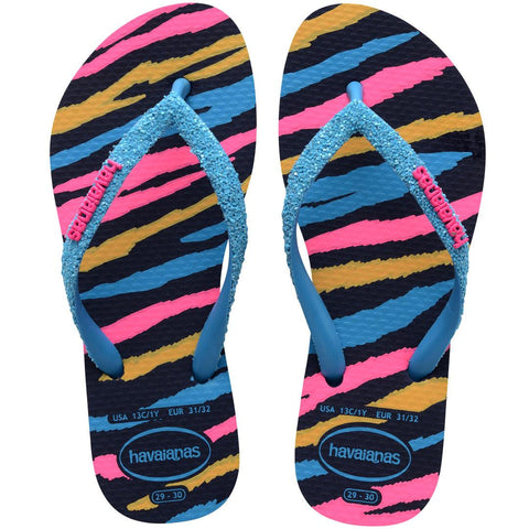 HAVAIANAS KIDS SLIM GLITTER MARINHO TURQ 25/26