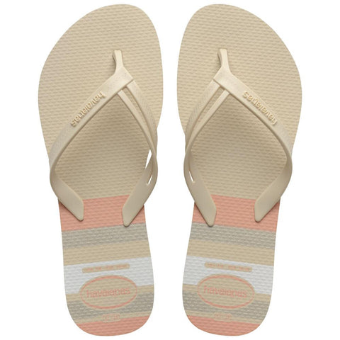 HAVAIANAS ELEGANCE PRINT BEGE PALHA 39/40