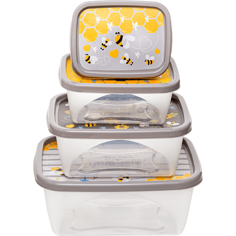 CONJUNTO DE POTE PLAST JAGUAR BEE C/4 PECAS