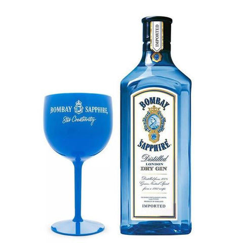 KIT GIN BOMBAY SAPPHIRE 750ml + 1 TACA ACRILICO