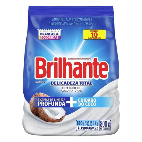 LAVA ROUPAS PO BRILHANTE DELICADEZA TOTAL SH 800g