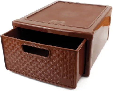 GAVETEIRO NITRON MODULAR RATTAN MARRON 32X14X26cm