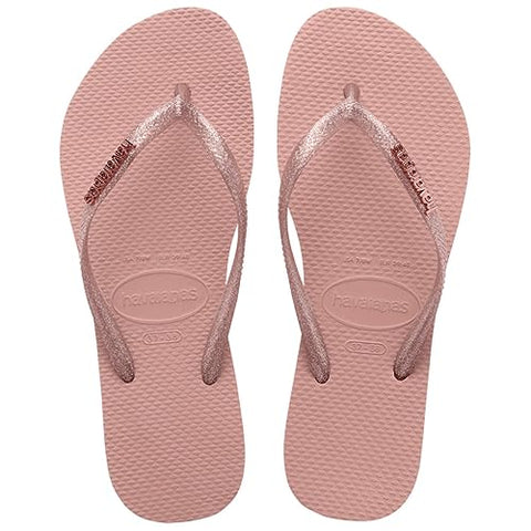 HAVAIANAS SLIM LOGO METALLIC ROSA/ROSA 39/40