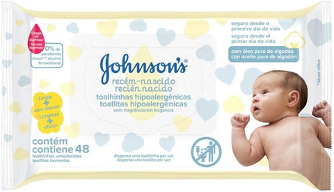 LENCO UMEDECIDO  JOHNSONS BABY RECEM NASCIDO C/48