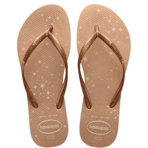 HAVAIANAS SLIM GLOSS BEGE PALHA 33/34