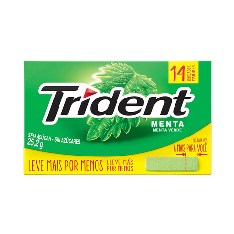 CHICLETE TRIDENT MENTA  C/14  25,2g