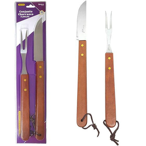 JOGO CHURRASCO WESTERN C3 PECAS FACA GARF PEGAD