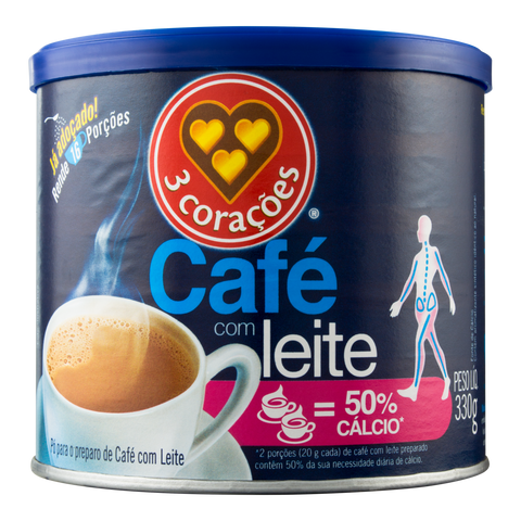CAFE C/ LEITE 3 CORACOES 330G