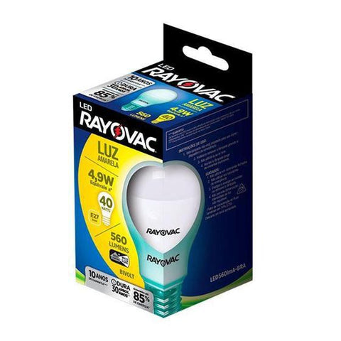 LAMPADA RAYOVAC LED 4,9W BIVOLT LUZ AMARELA