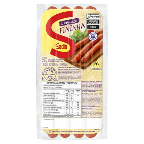 LINGUICA SADIA FININHA 215g