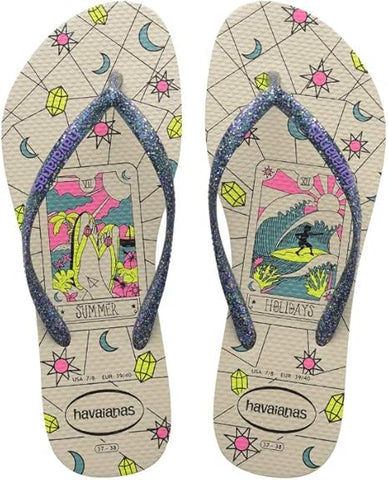 HAVAIANAS SLIM MYSTHIC BEGE PALHA 31/32