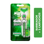 APARELHO GILLETTE MACH3 SENTIVE AQUA GRIP C/1+2CARTUCHOS