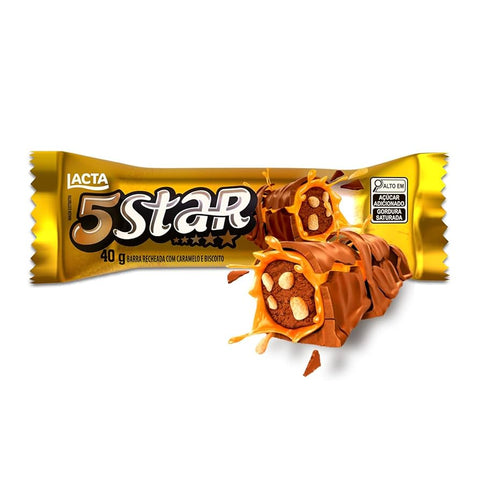 CHOCOLATE LACTA 5STAR CARAMELO+PED BISC
