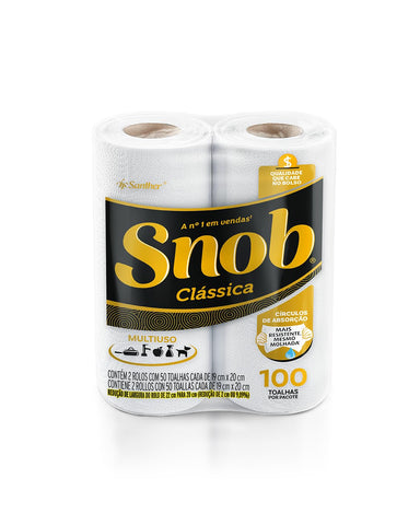 PAPEL TOALHA SNOB C/2 100 FOLHAS CLASSICA