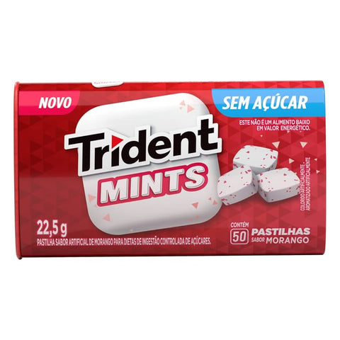 PASTILHA TRIDENT MINTS MORANGO S/ACUCAR 22,5G