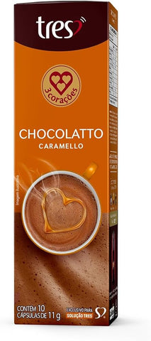 CAPSULA 3 CORACOES CHOCOLATE C/10 CARAMELO