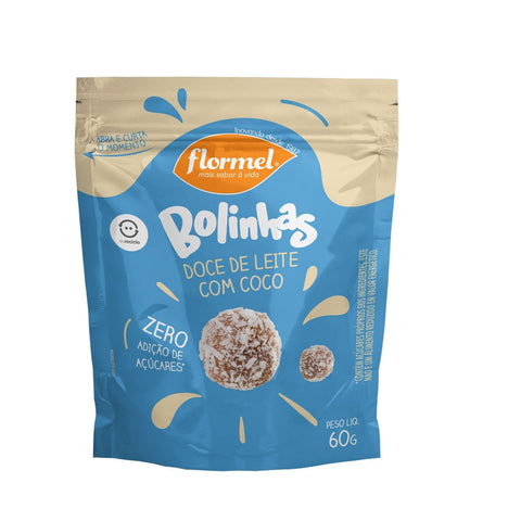 BOLINHAS FLORMEL ZERO DOCE LEITE COCO SH 60g