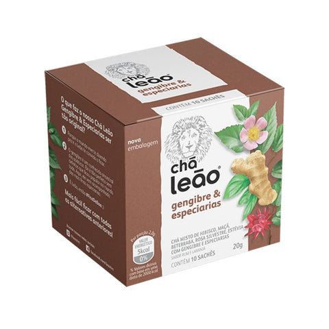 CHA LEAO MISTO GENGIBRE ESPECIARIAS C/10 16g
