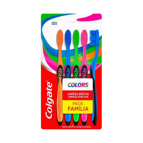 ESCOVA DENTAL COLGATE COLORS MD C/5