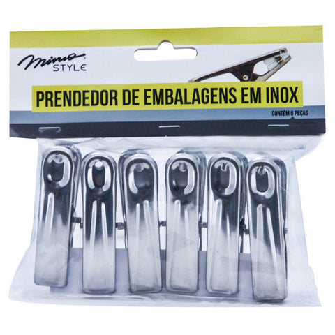 PRENDEDOR EMBALAGENS MIMO INOX C/6