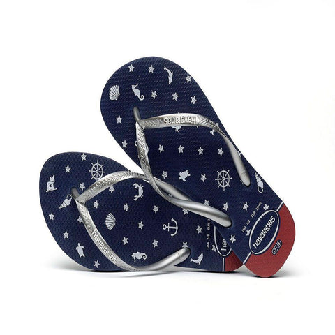 HAVAIANAS SLIM NAUTICAL MARINHO/PRATA 33/34