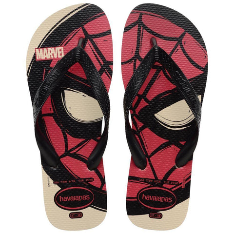 HAVAIANAS TOP MARVEL LOGOMANIA BEGE PALHA 37/38