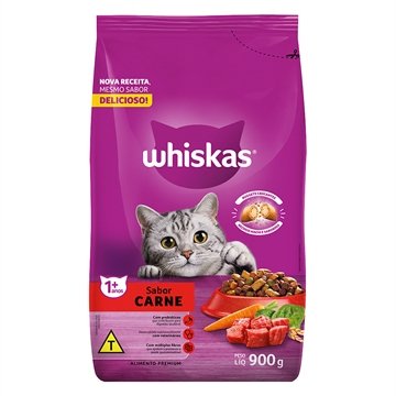RACAO WHISKAS CARNE 900g