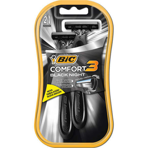 APARELHO DE BARBEAR BIC COMFORT 3 BLACK NIGHT C/2