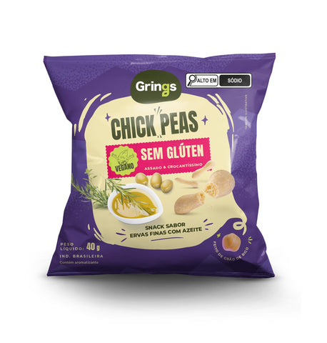 BISCOITO SNACK GRINGS CHICK PEAS 40G ERVAS AZEITE