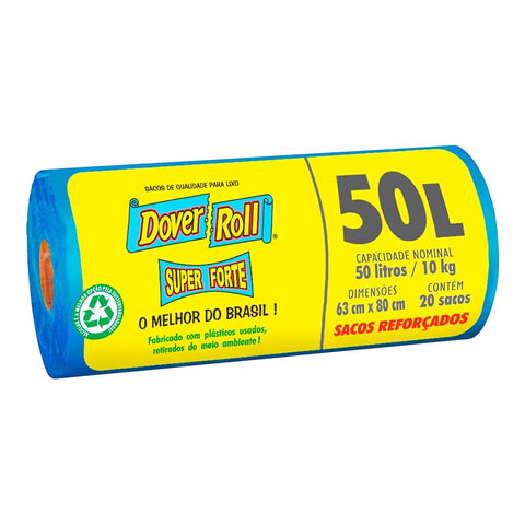 SACO P/ LIXO D ROLL SUPER FORTE AZUL 50l C/20