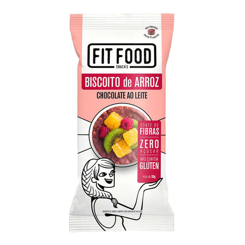 BISCOITO DE ARROZ FIT FOOD CHOCOLATE  AO LEITE 60g