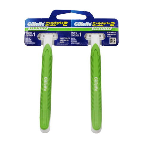 APARELHO GILLETTE PRESTOBARBA ULTRA GRIP SENSITIVE C/2