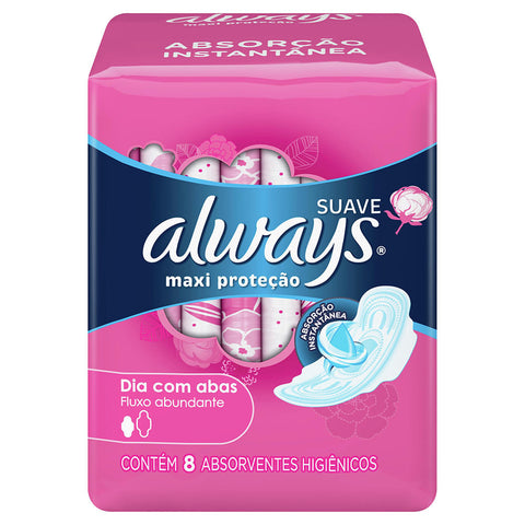 ABSORVENTE ALWAYS PINK SUAVE C/ABAS C/8