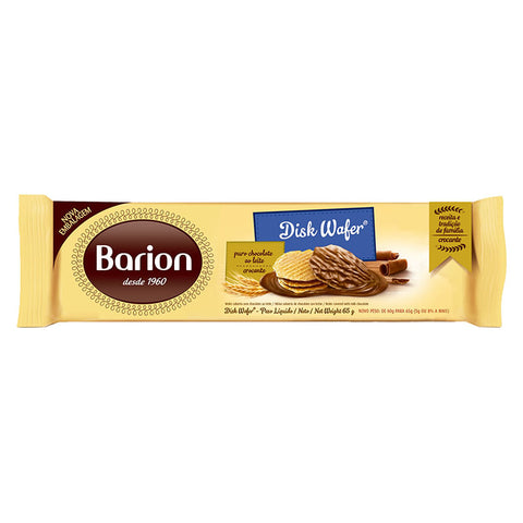 BISCOITO BARION DISCOS WAFER CHOC 65G