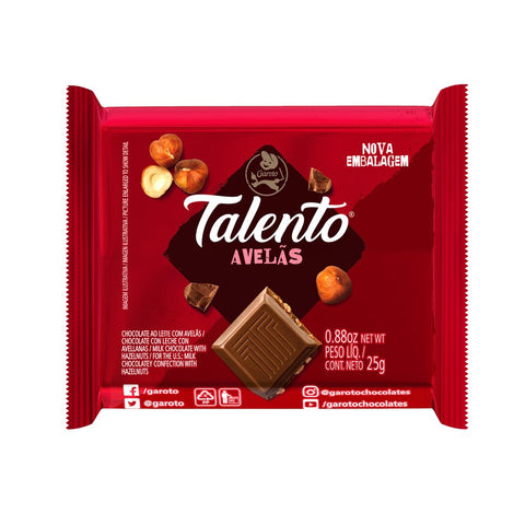 CHOCOLATE GAROTO TALENTO AVELAS 25g