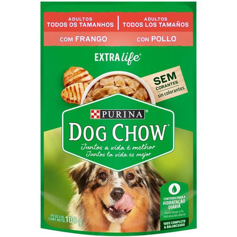 RACAO DOG CHOW ADULTO SH 100G FRANGO AO MOLHO
