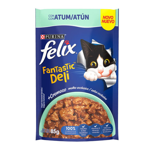 RACAO PURINA FELIX  FANTASTIC DELI ATUM SH 85g