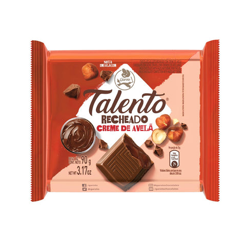 CHOCOLATE GAROTO TALENTO RECHEADO CREME AVELA 90g