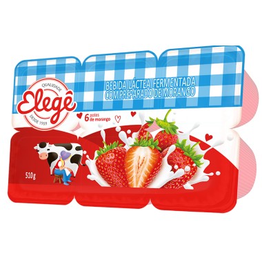 IOGURTE ELEGE POLPA MORANGO 510G