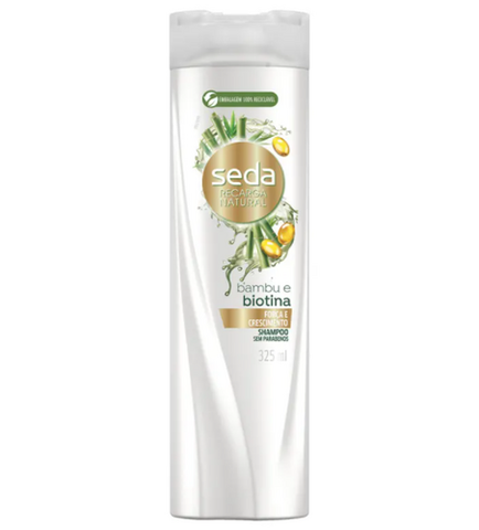SHAMPOO SEDA 325ml RECARGA NATURAL BIOTINA OLEO RICINO