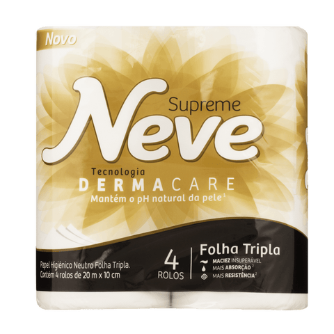 PAPEL HIGIENICO NEVE SUPREME NEUTRO FT 20M C/4