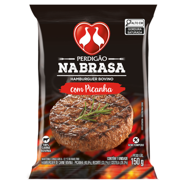 HAMBURGUER PERDIGAO NA BRASA 150G PICANHA