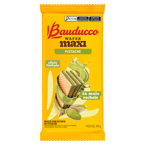BISCOITO BAUDUCCO WAFER MAXI 104g PISTACHE