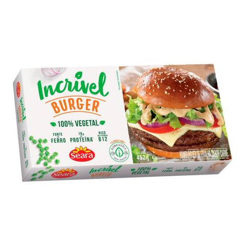 HAMBURGUER SEARA INCRIVEL 100% VEGETAL CARNE/4 452g